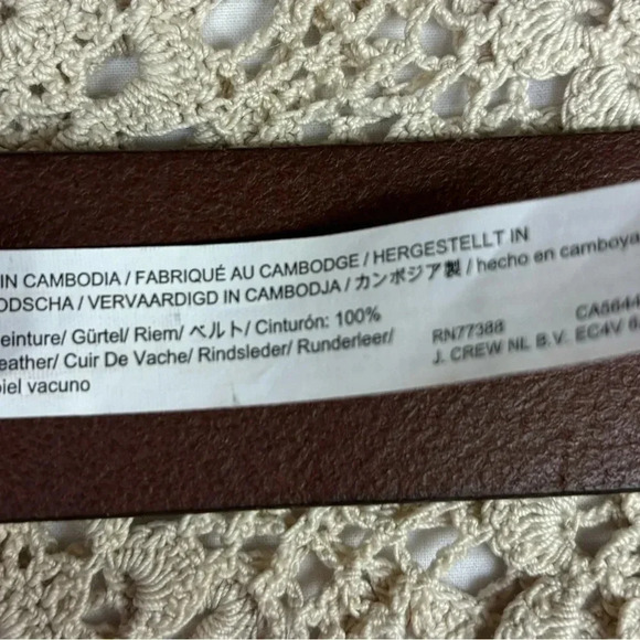 JCrew Gold Oval buckle belt in Italian leather Size XS/SMALL Color Rich Toffee - Picture 5 of 7